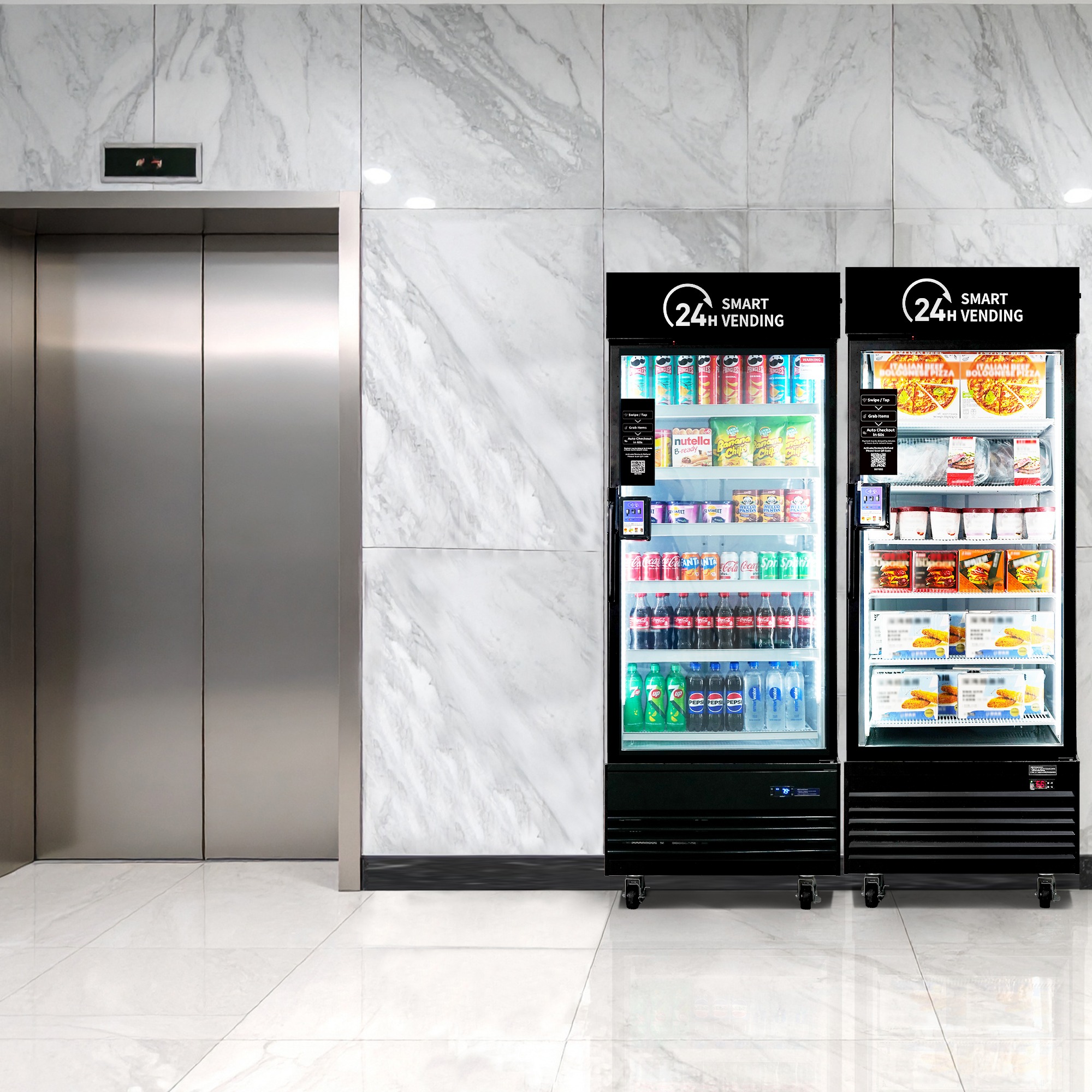 Smart coolers installed in a distribution center