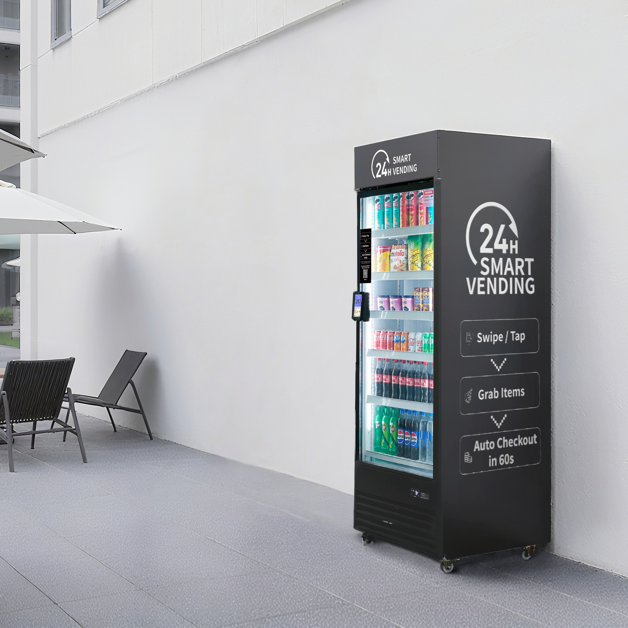 Smart cooler installed in a laundromat